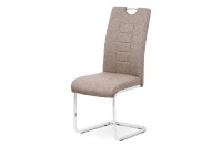 Jídelní židle, coffee látka, kovová pohupová chromovaná podnož DCL-404 COF2